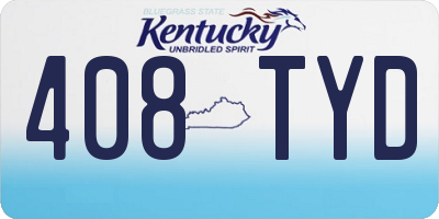 KY license plate 408TYD