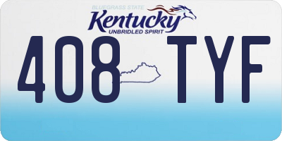 KY license plate 408TYF