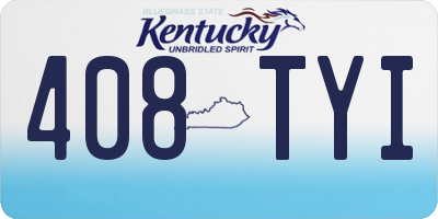 KY license plate 408TYI