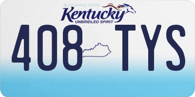 KY license plate 408TYS