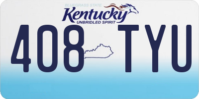 KY license plate 408TYU