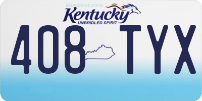 KY license plate 408TYX