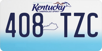 KY license plate 408TZC
