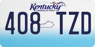 KY license plate 408TZD