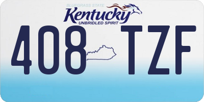 KY license plate 408TZF