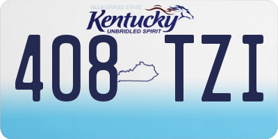 KY license plate 408TZI