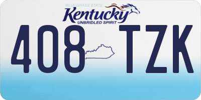 KY license plate 408TZK