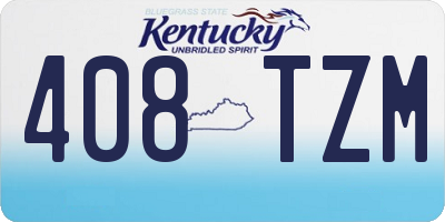 KY license plate 408TZM