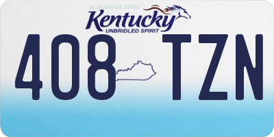 KY license plate 408TZN