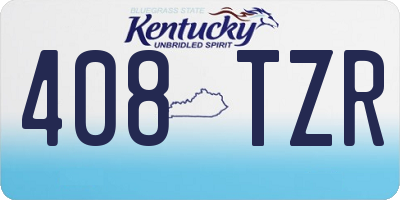 KY license plate 408TZR