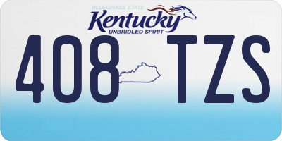 KY license plate 408TZS