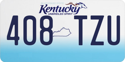 KY license plate 408TZU