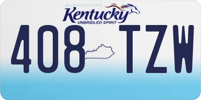 KY license plate 408TZW