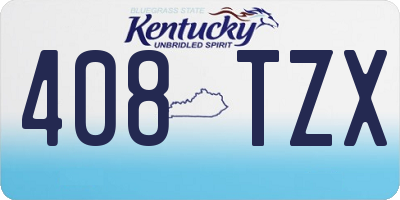 KY license plate 408TZX