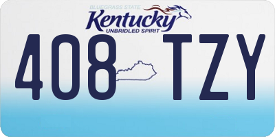 KY license plate 408TZY