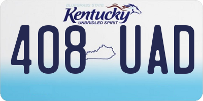 KY license plate 408UAD