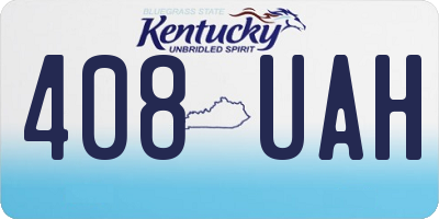KY license plate 408UAH