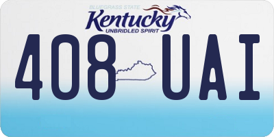 KY license plate 408UAI