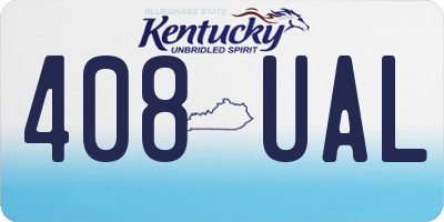 KY license plate 408UAL