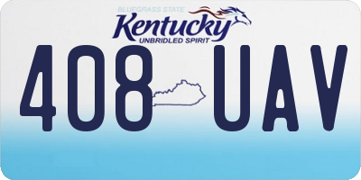 KY license plate 408UAV