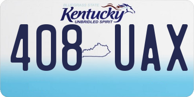 KY license plate 408UAX