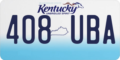 KY license plate 408UBA