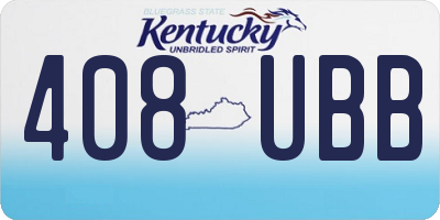 KY license plate 408UBB