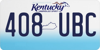 KY license plate 408UBC