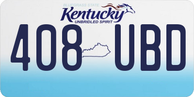 KY license plate 408UBD
