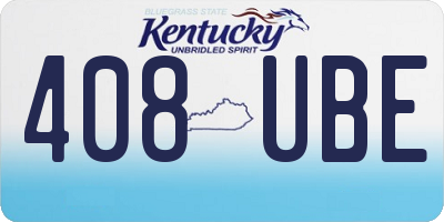 KY license plate 408UBE