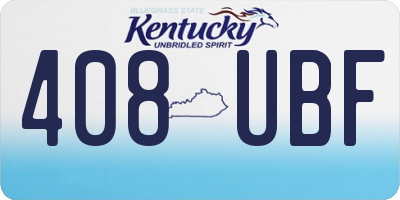 KY license plate 408UBF