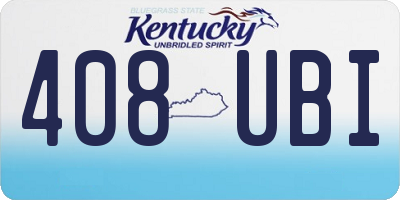 KY license plate 408UBI