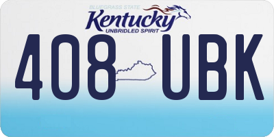 KY license plate 408UBK