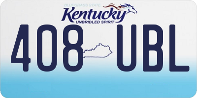 KY license plate 408UBL