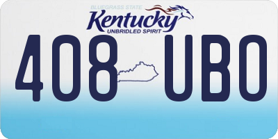 KY license plate 408UBO