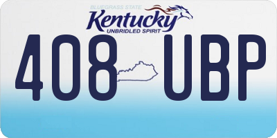 KY license plate 408UBP