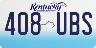 KY license plate 408UBS