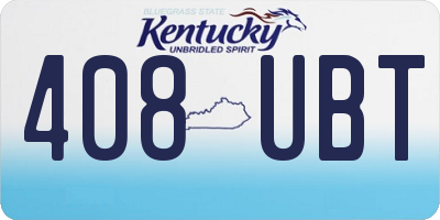 KY license plate 408UBT