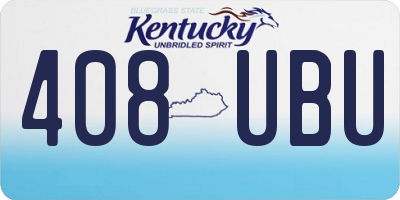 KY license plate 408UBU