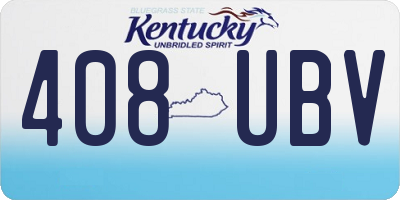 KY license plate 408UBV