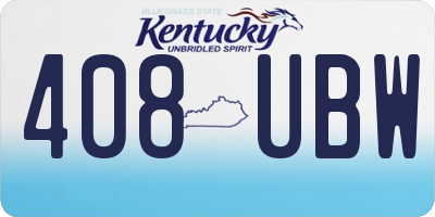 KY license plate 408UBW