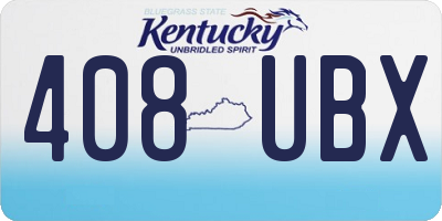 KY license plate 408UBX