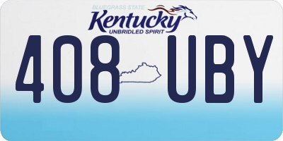 KY license plate 408UBY