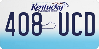KY license plate 408UCD
