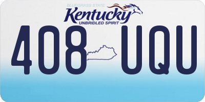 KY license plate 408UQU