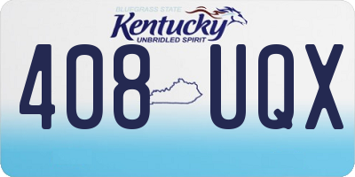 KY license plate 408UQX