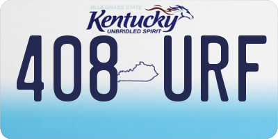 KY license plate 408URF