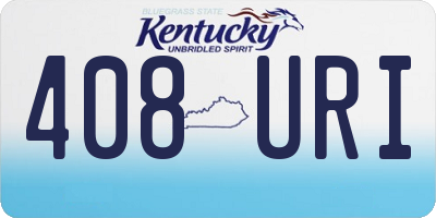 KY license plate 408URI