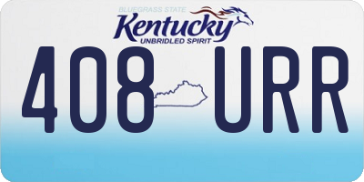 KY license plate 408URR