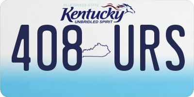 KY license plate 408URS